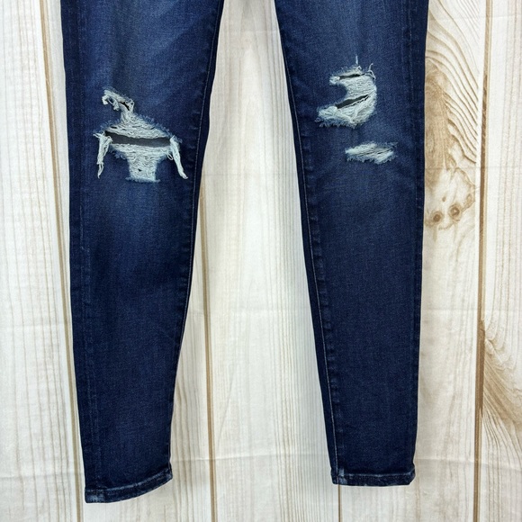 American Eagle AE Jeans Hi-Rise Jeggings Distressed Knees Blue Jeans Size 4S - Picture 4 of 14